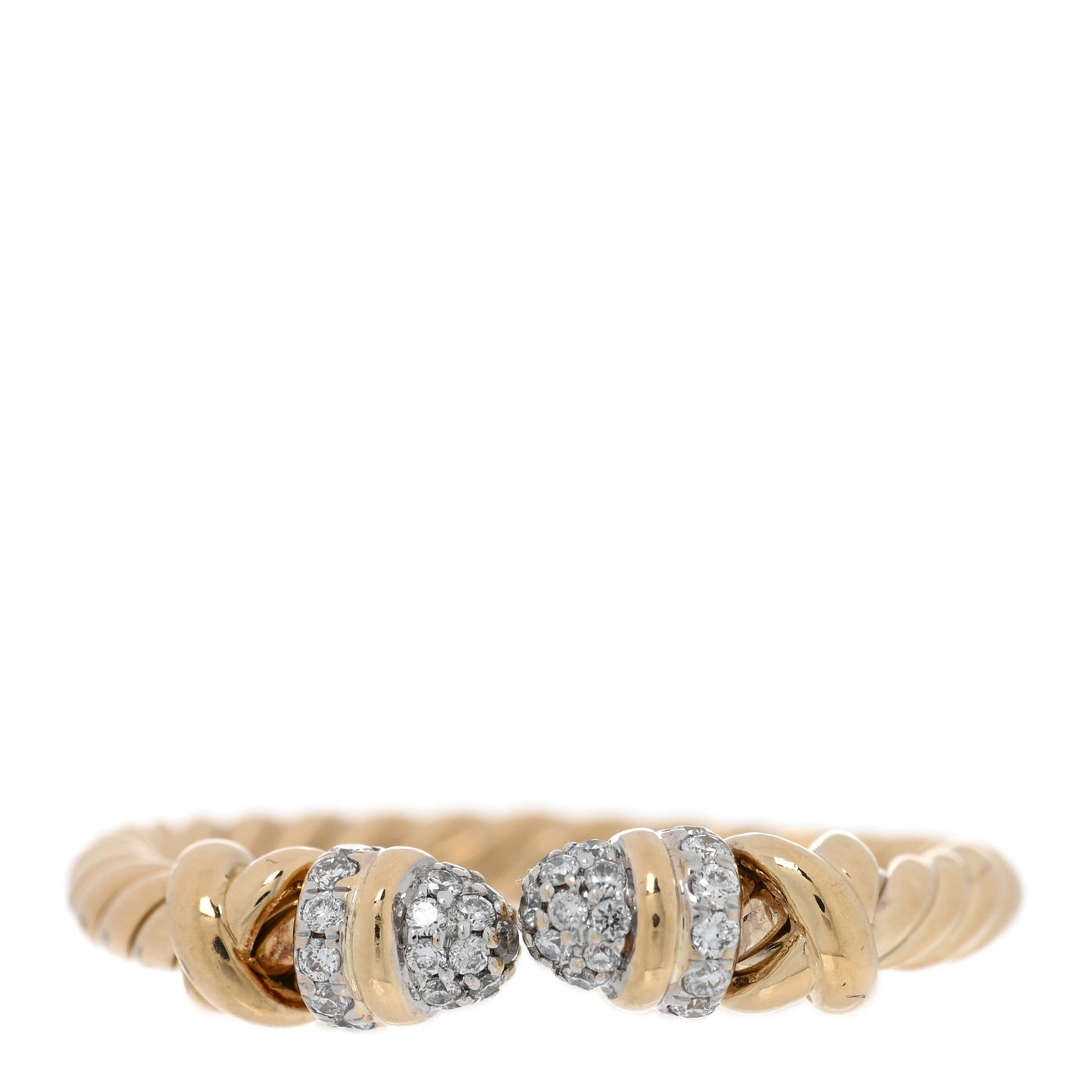 Sterling Silver 18K Yellow Gold Diamond Petite Helena Open Ring