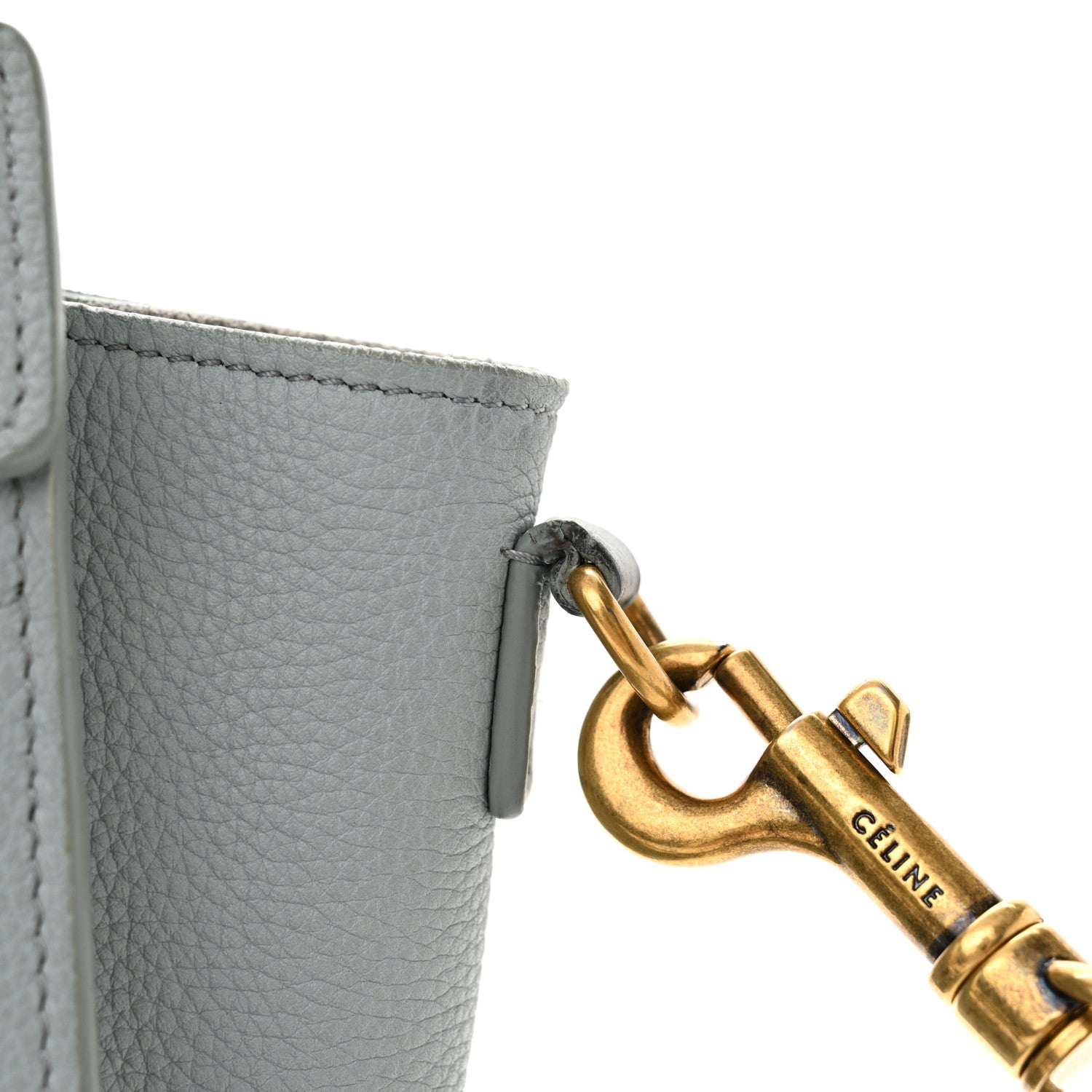 Celine Drummed Calfskin Nano Luggage Almond 15 of 17