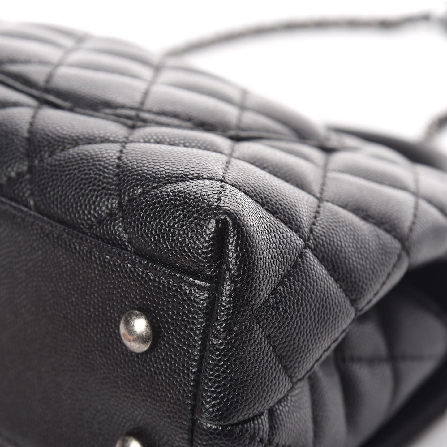 Caviar Quilted Mini Coco Handle Flap Black