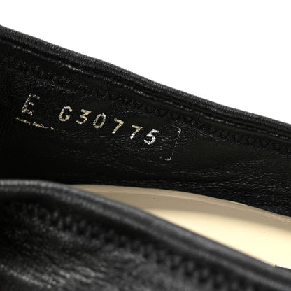 Chanel Lambskin Elastic Patent Cap Toe Pumps  36.5 Black 9 of 11