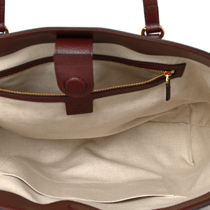 Gucci Monogram Textured Dollar Calfskin Web Medium Ophidia Shopping Tote Sahara Rubino Chardonnay 5 of 11