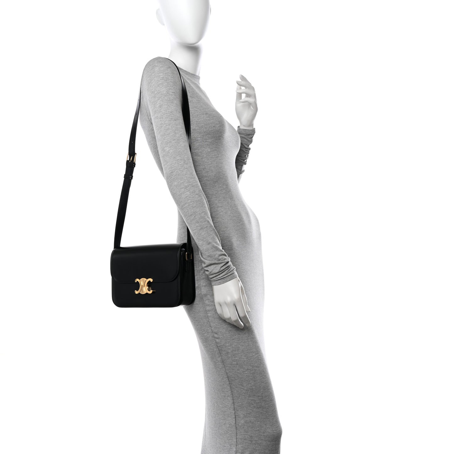 Shiny Calfskin Medium Triomphe Black