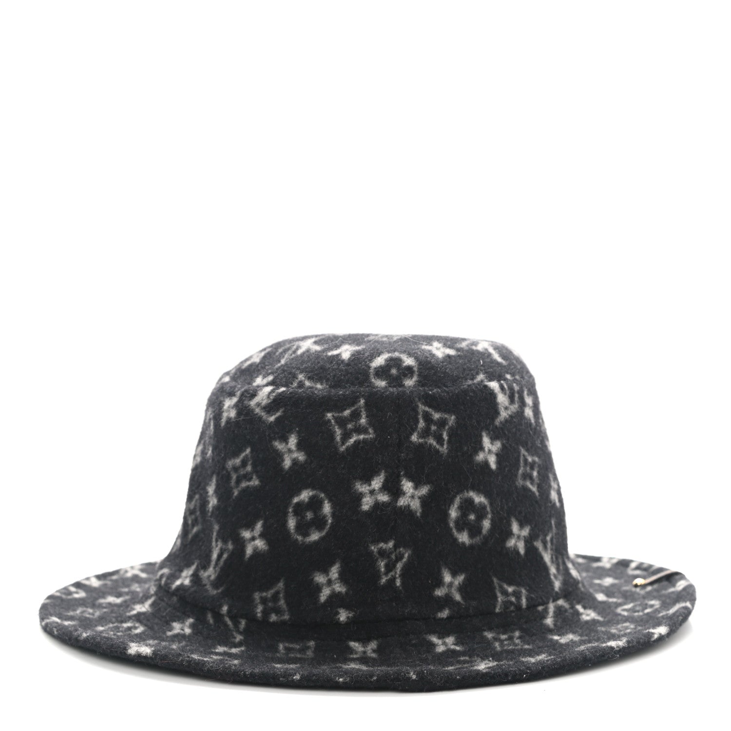 Louis Vuitton Wool Monogram Match Bucket Hat M Black White 6 of 8