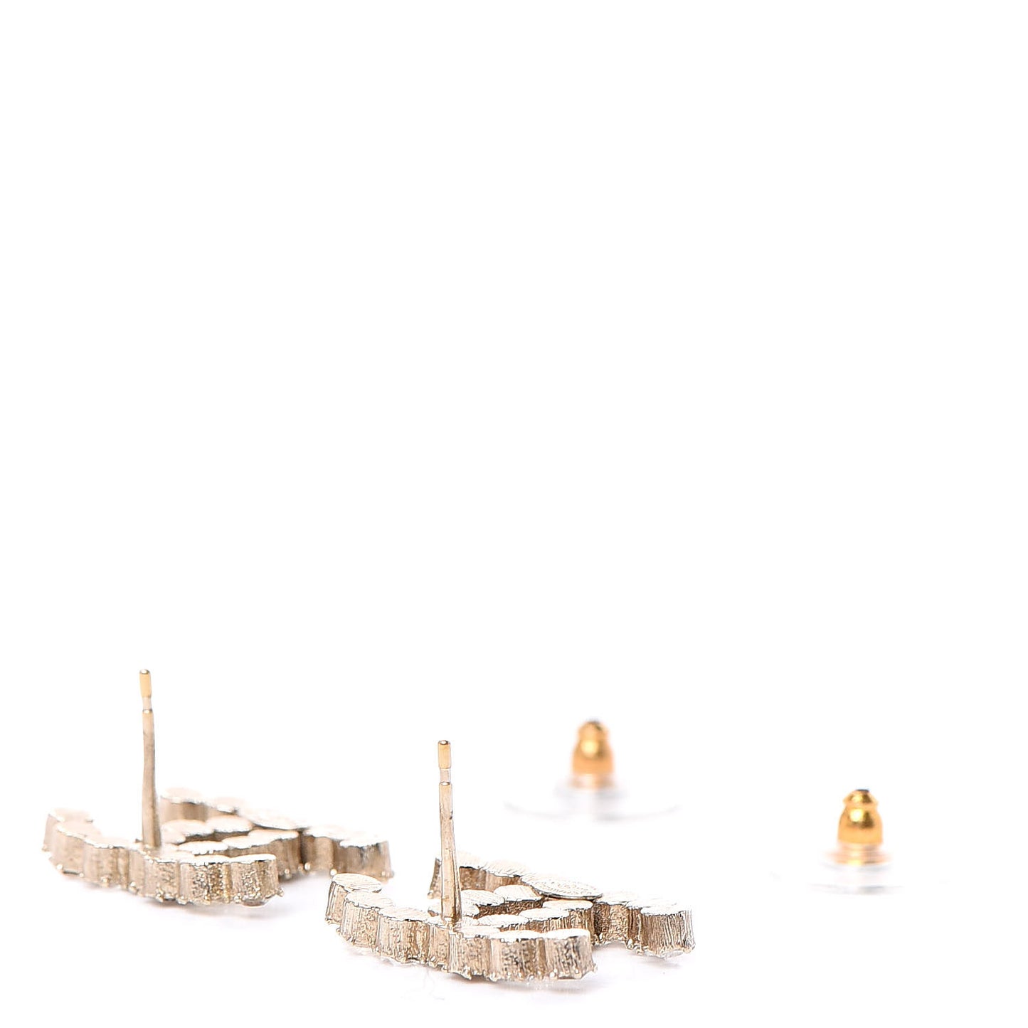 Crystal Pearl CC Earrings Light Gold