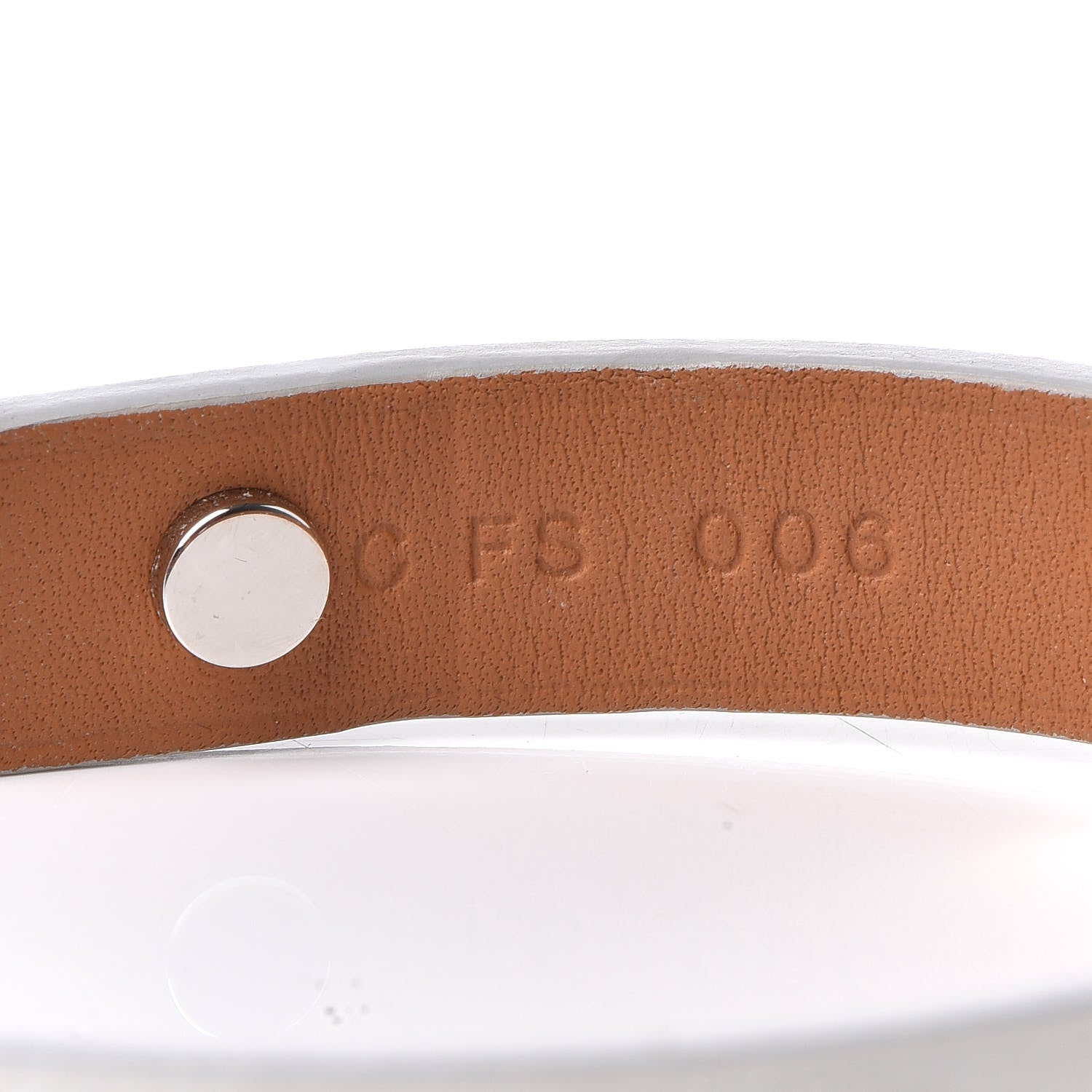 Hermes Swift Mini Dog Clous Carres Bracelet T3 White 5 of 7