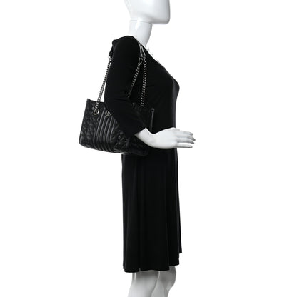 Gucci Calfskin Matelasse Aria Small GG Marmont Shoulder Tote Black 2 of 11