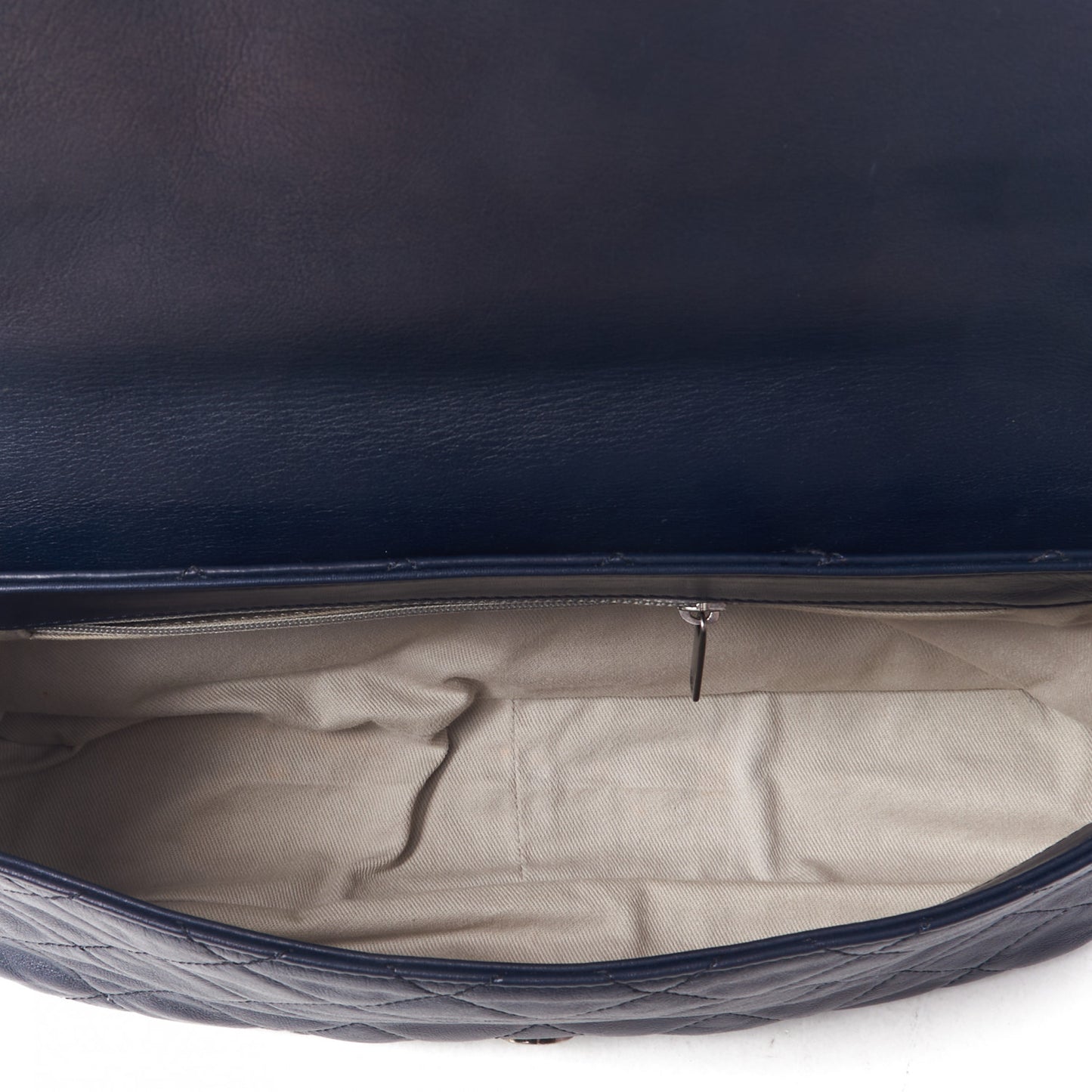 Iridescent Calfskin Tri-Color Country Chic Flap Navy Blue