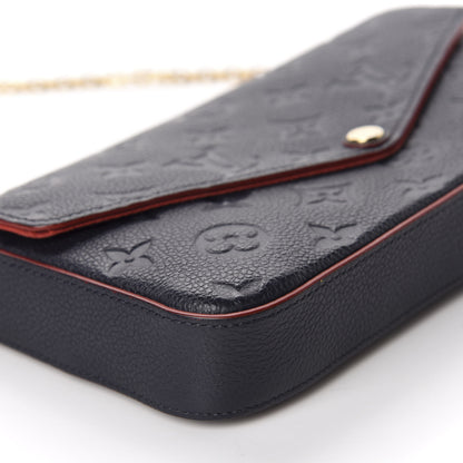 Louis Vuitton Empreinte Pochette Felicie Chain Wallet Marine Rouge 6 of 16