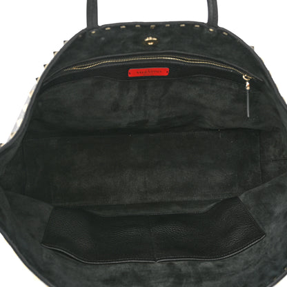 Valentino Garavani Grained Calfskin Rockstud Shoulder Tote Black 5 of 10