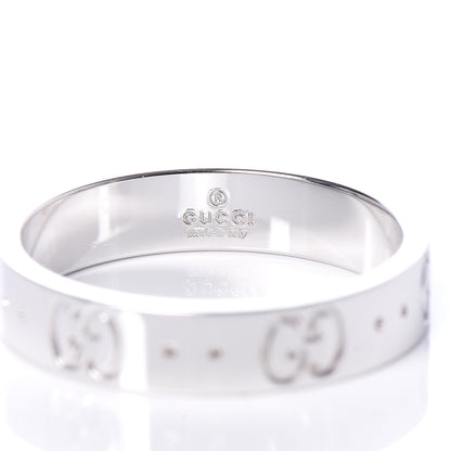 Gucci 18K White Gold 4mm Icon Thin Band Ring 52 6 5 of 6