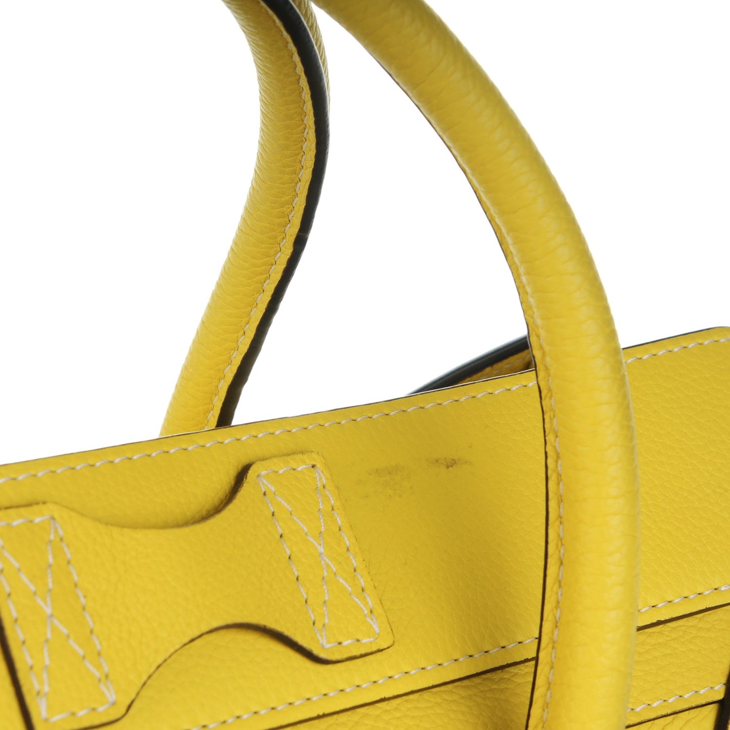 Drummed Calfskin Mini Luggage Citron