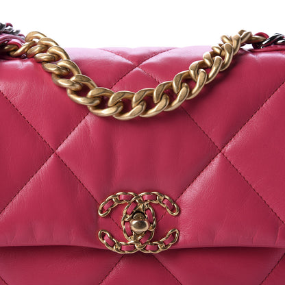 Chanel Goatskin Quilted Medium 19 Flap Pink 10 of 11