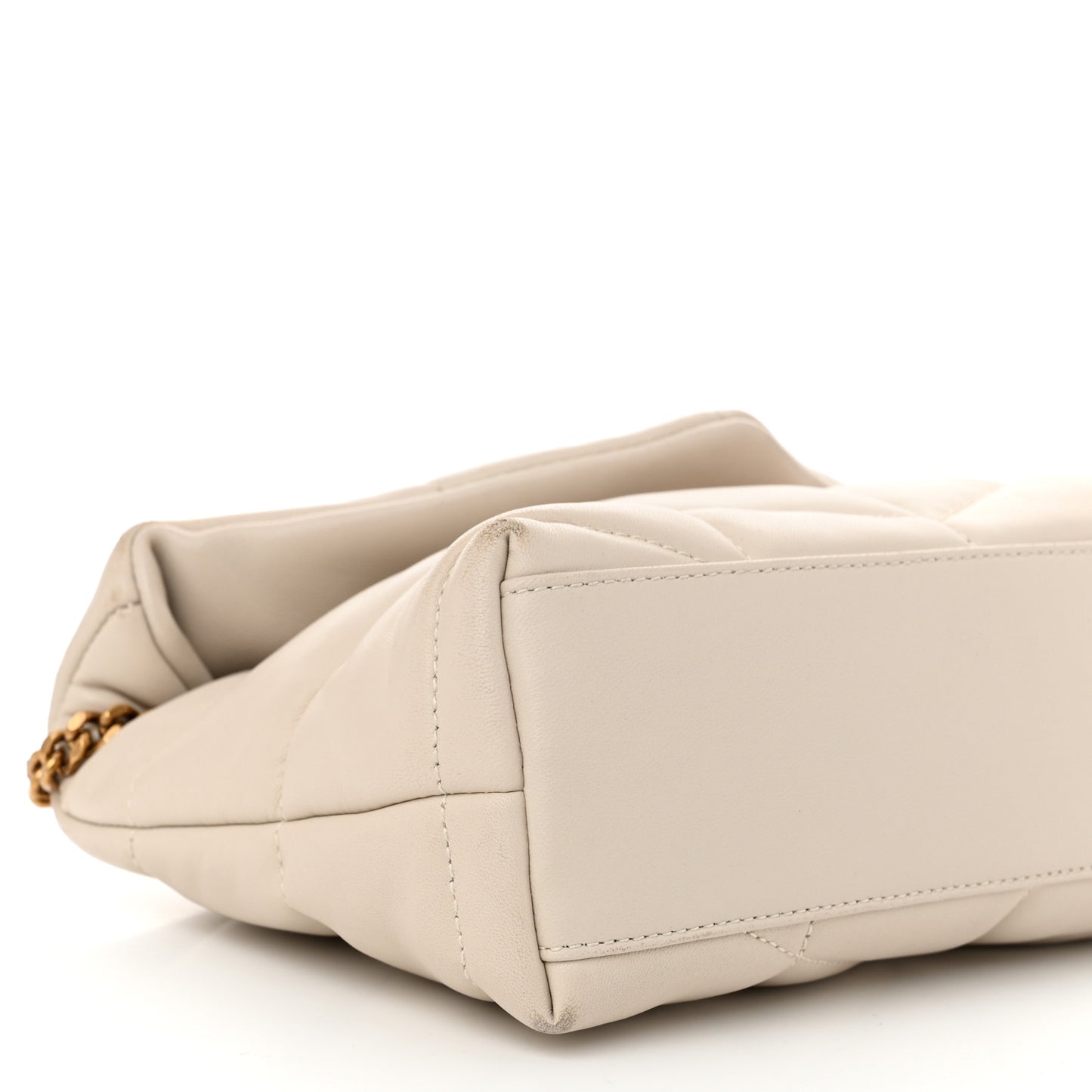 Lambskin Quilted Toy Loulou Puffer Monogram Chain Satchel Crema Soft