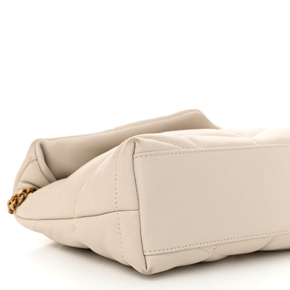 Saint Laurent Lambskin Quilted Toy Loulou Puffer Monogram Chain Satchel Crema Soft 9 of 14
