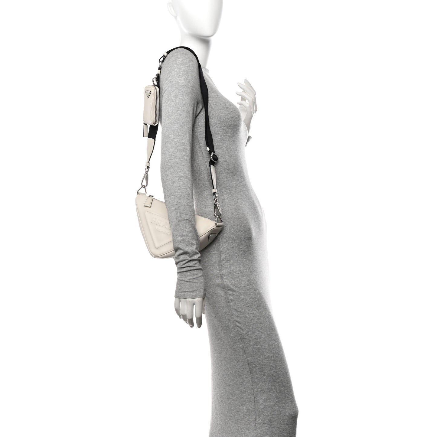 Grace Lux Triangle Shoulder Bag White