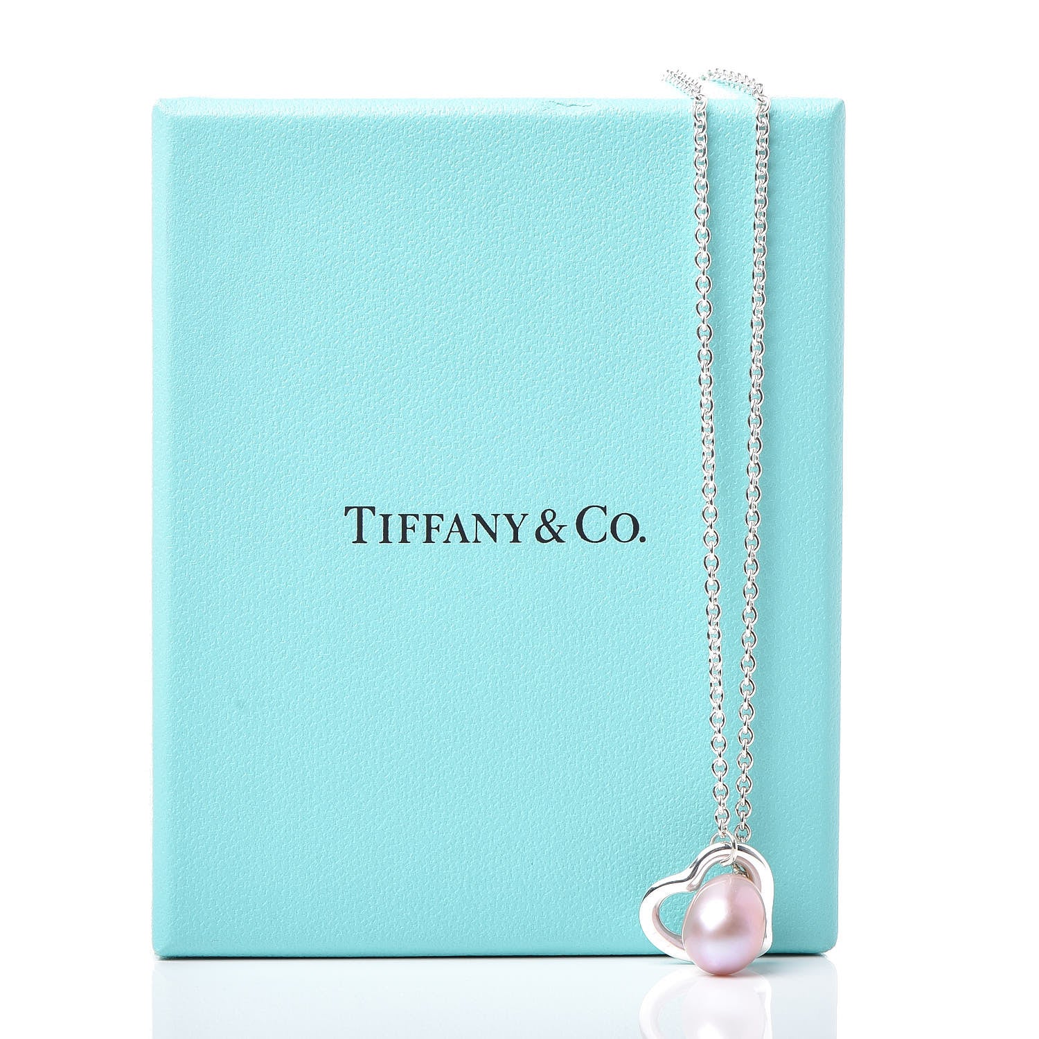 Tiffany Sterling Silver Pink Pearl 9-9.5mm Elsa Peretti Open Heart Lariat Necklace 8 of 8