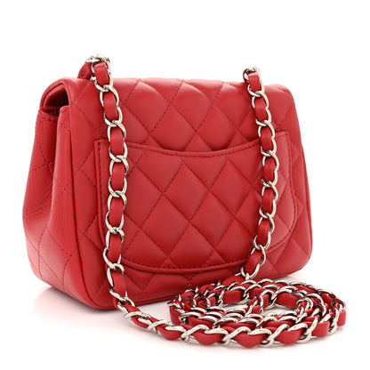 Chanel Lambskin Quilted Mini Square Flap Red 3 of 10