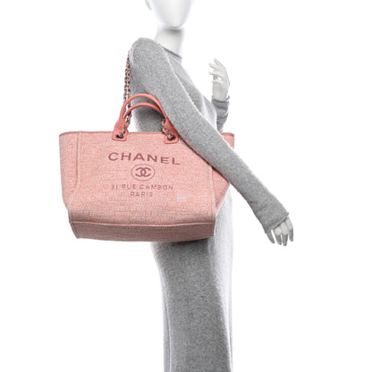 Chanel Canvas Medium Deauville Tote Pink 2 of 12
