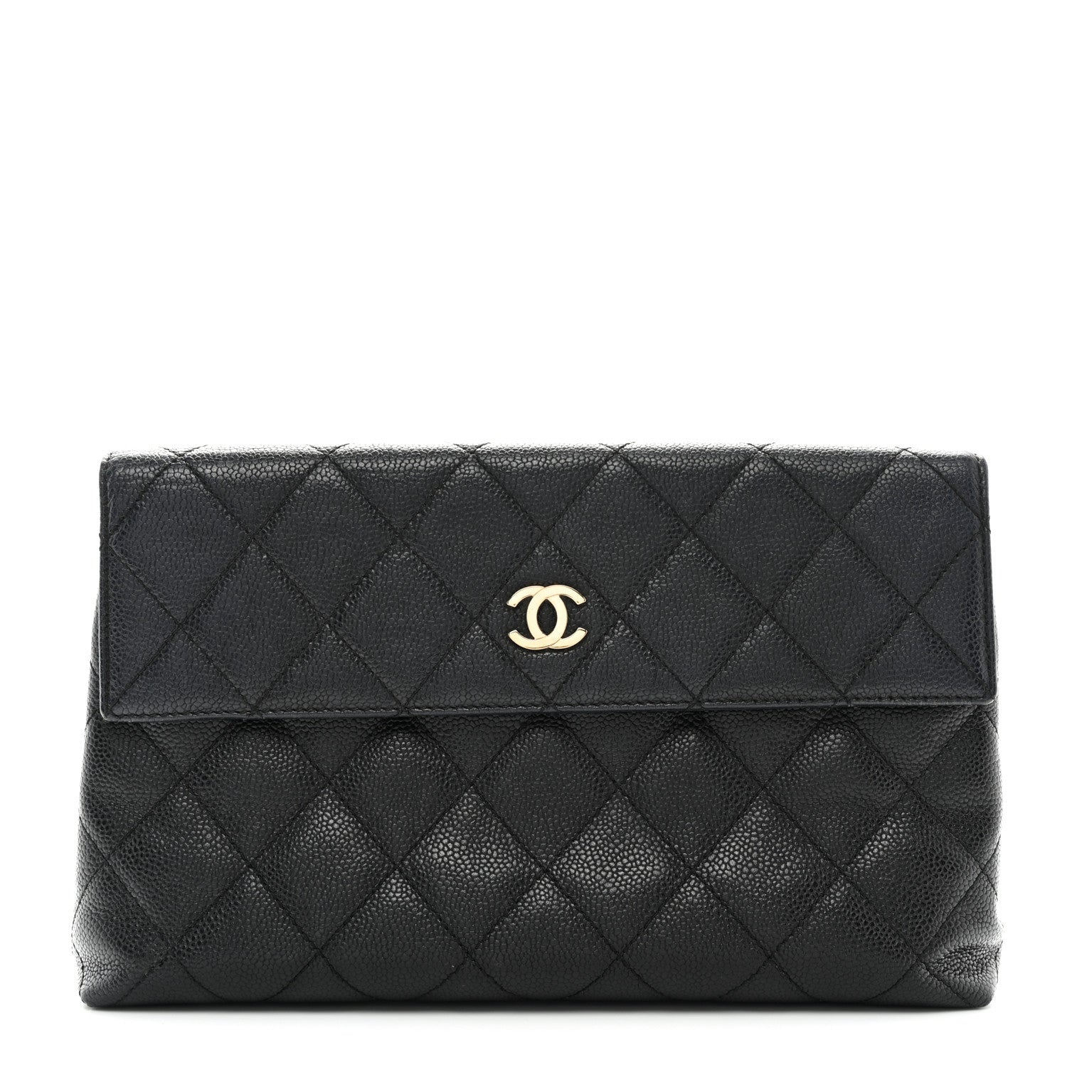 Chanel Caviar Quilted CC Clutch Black 1 of 7