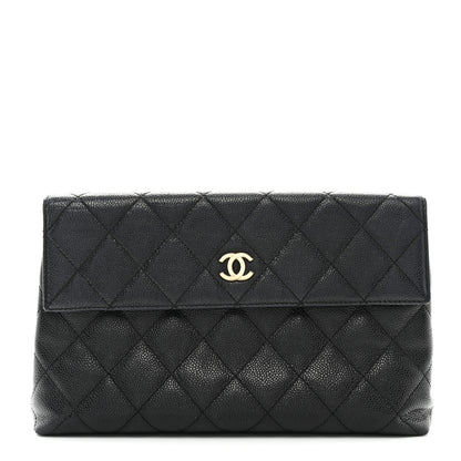 Chanel Caviar Quilted CC Clutch Black 1 of 7