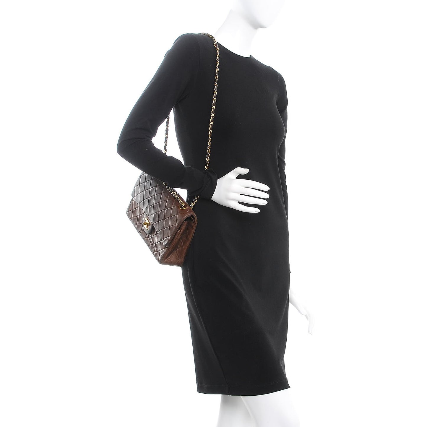 Lambskin Medium Double Flap Brown