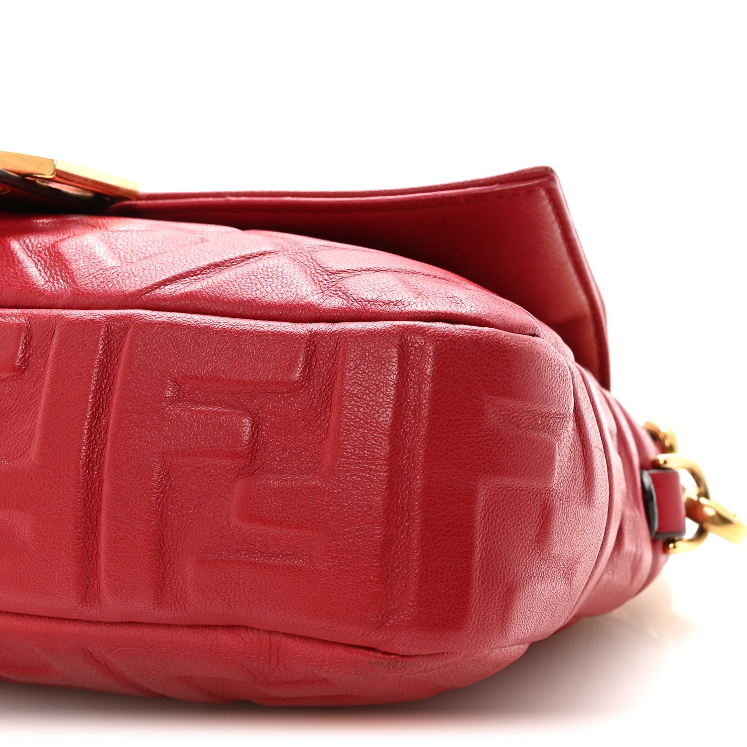 Fendi Nappa FF 1974 Embossed Baguette Fragola 10 of 10