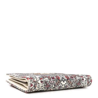 Christian Dior Calfskin Butterfly Printed Caro Medium Wallet White Multicolor 4 of 6