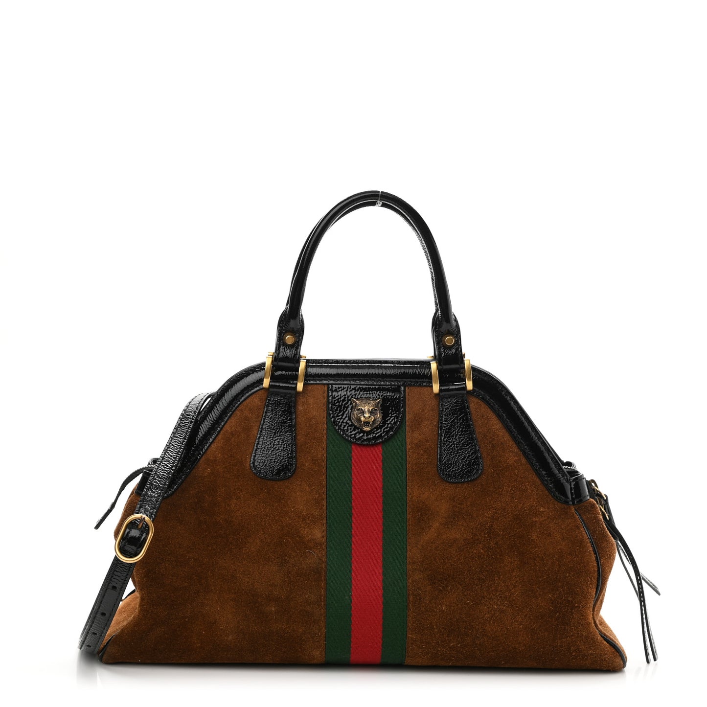 Suede Ophidia Medium Re(Belle) Top Handle Bag Nocciola Black