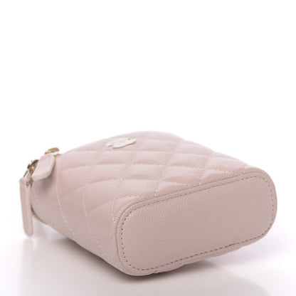 Chanel Caviar Quilted Small Vertical Coco Beauty Vanity Case With Chain Light Pink 4 of 11