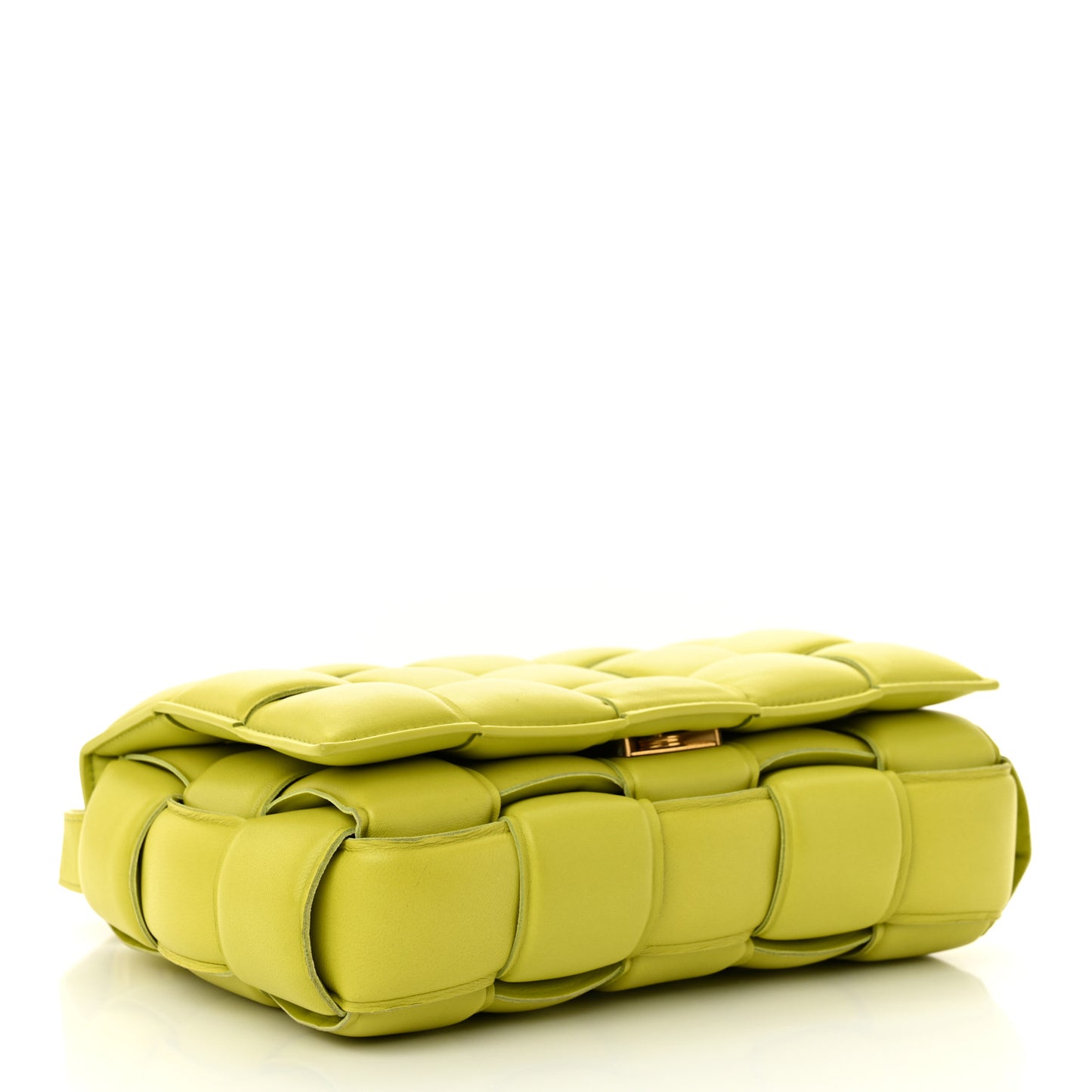 Nappa Maxi Intreccio Padded Cassette Crossbody Bag Kiwi