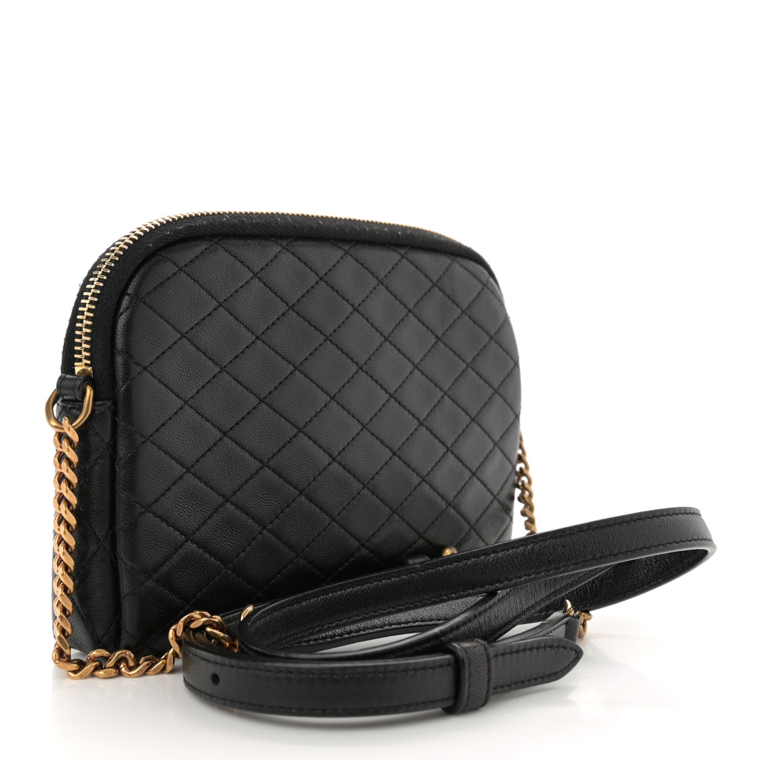Saint Laurent Lambskin Quilted Gaby Zipped Pouch Black 3 of 11