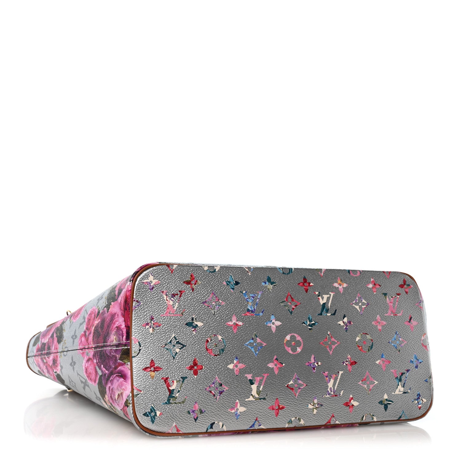 Louis Vuitton Metallic Monogram LV Garden Neverfull MM Silver 4 of 10