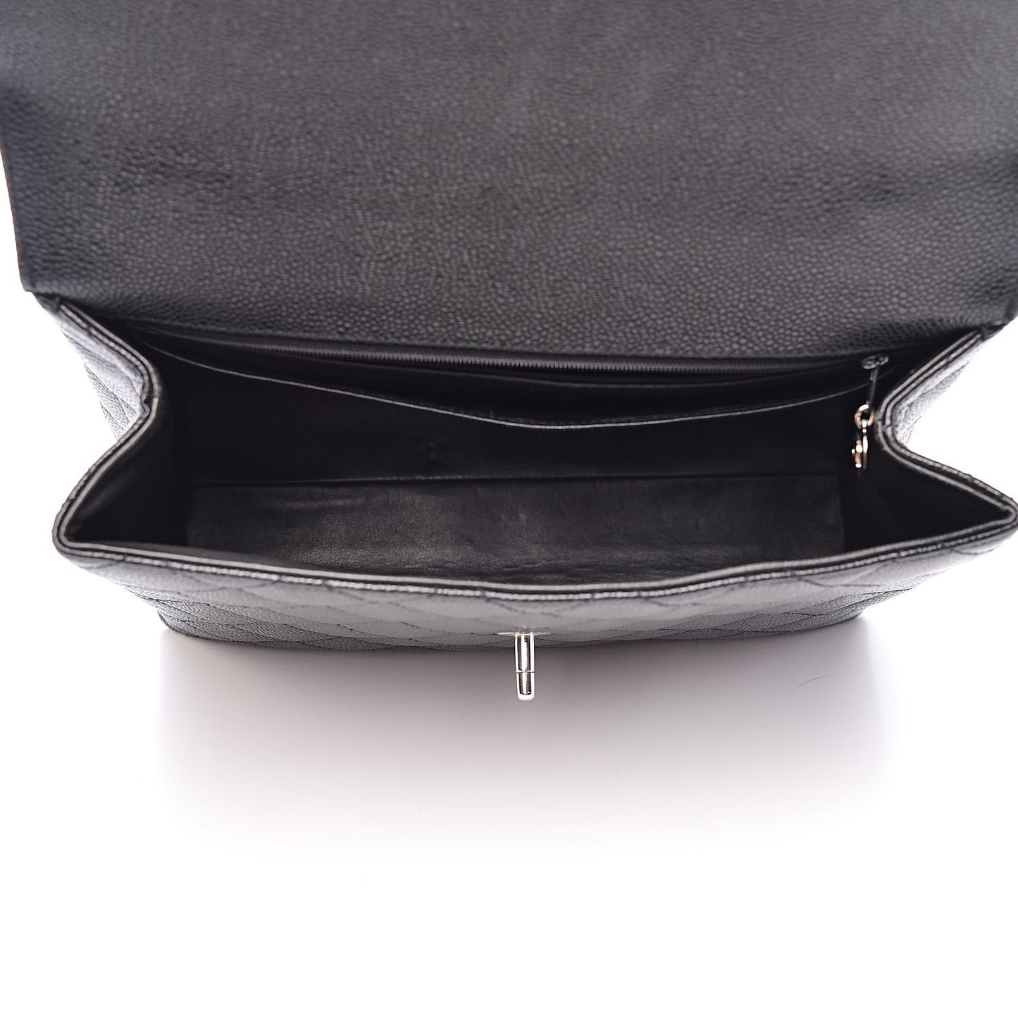 Caviar Quilted Jumbo Kelly Flap Black