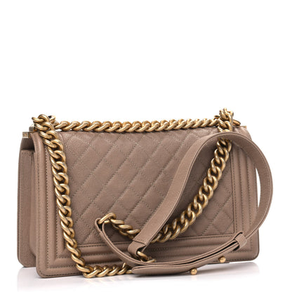 Chanel Caviar Quilted Medium Boy Flap Beige 2 of 5