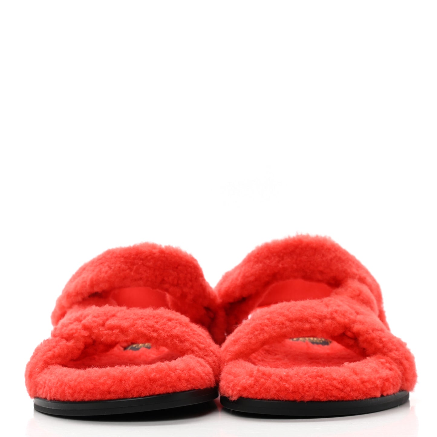 Shearling FF Fendi Feel Sandals 38 Georgia Georgia Scuro