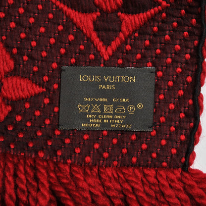 Louis Vuitton Wool Silk Logomania Scarf Rubis 4 of 8