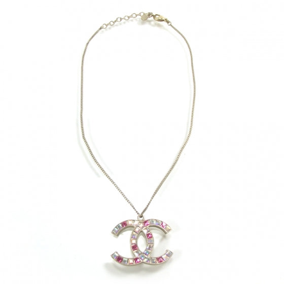 Crystal Large CC Necklace Multicolor