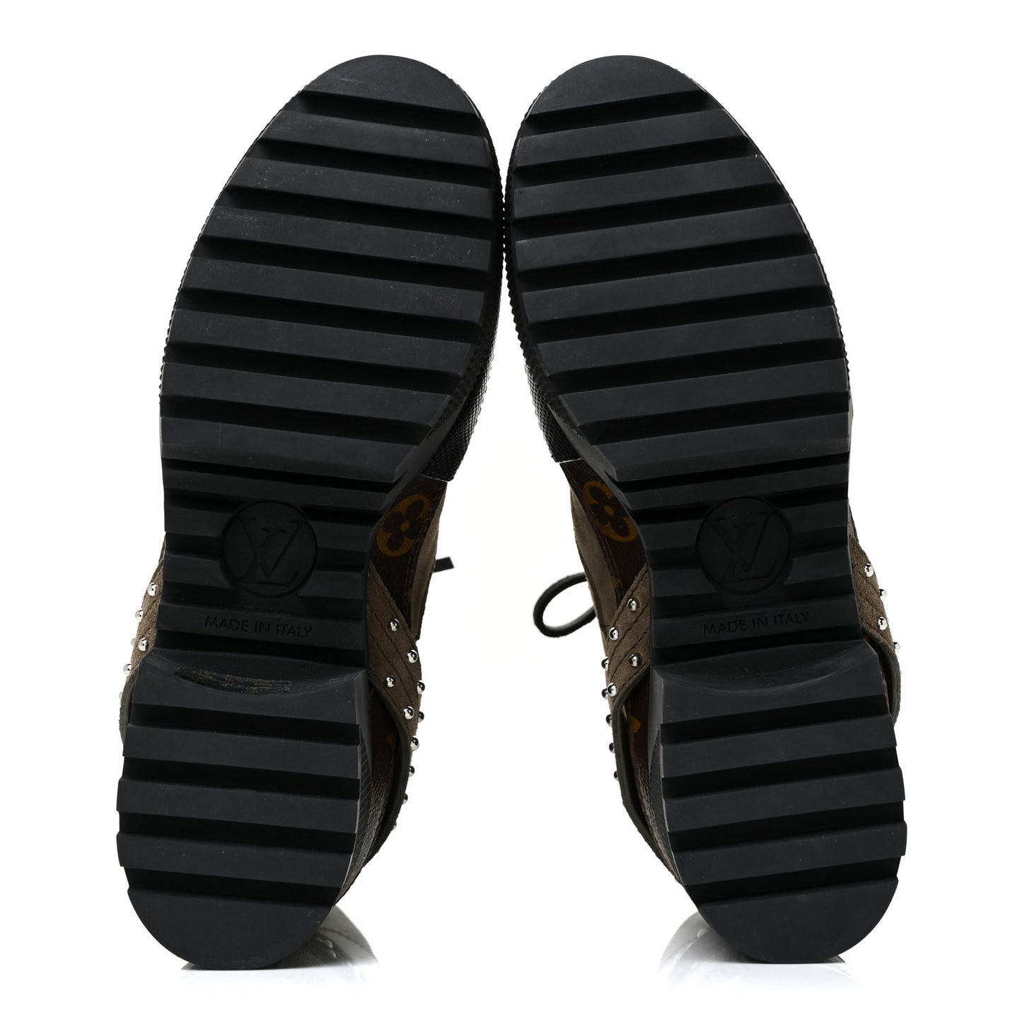 Suede Calfskin Monogram Laureate Platform Desert Boots 36 Kaki