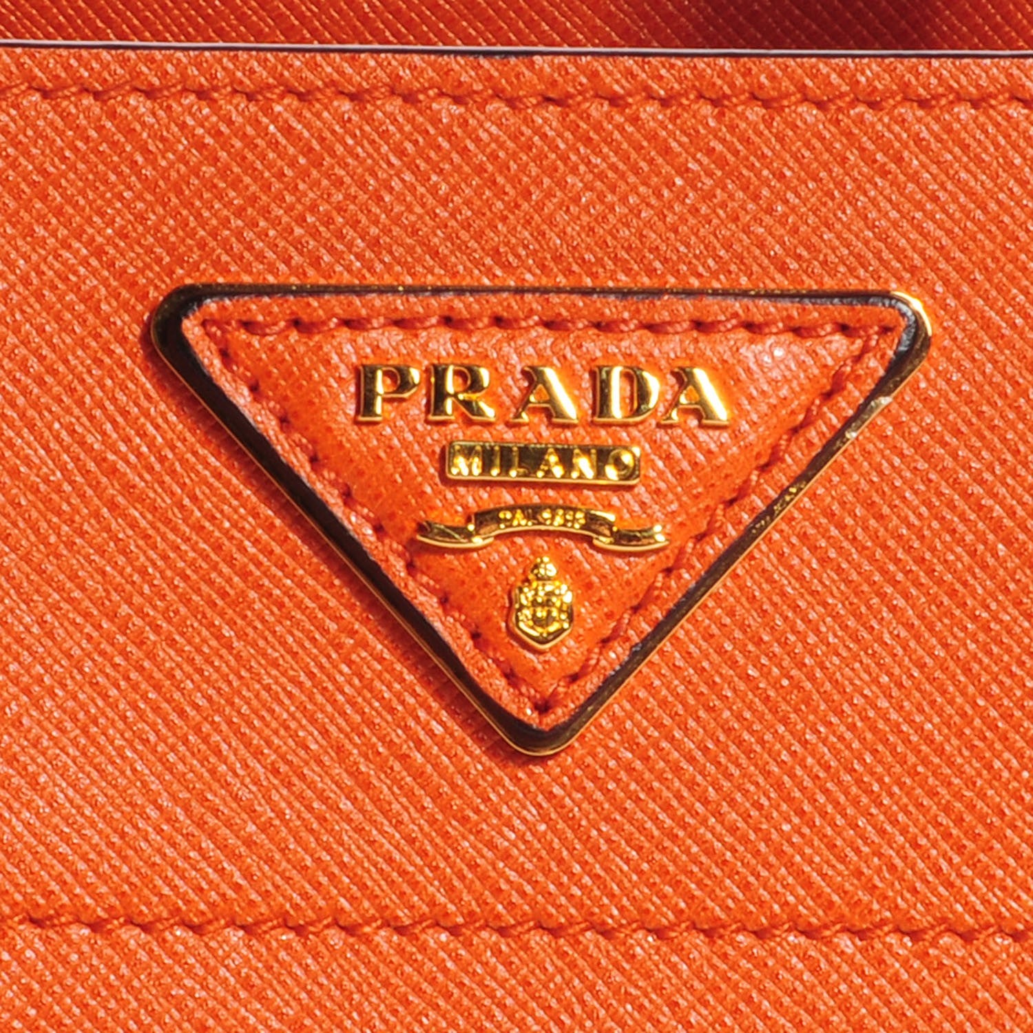 Prada Saffiano Small Soft Tote Papaya 9 of 10