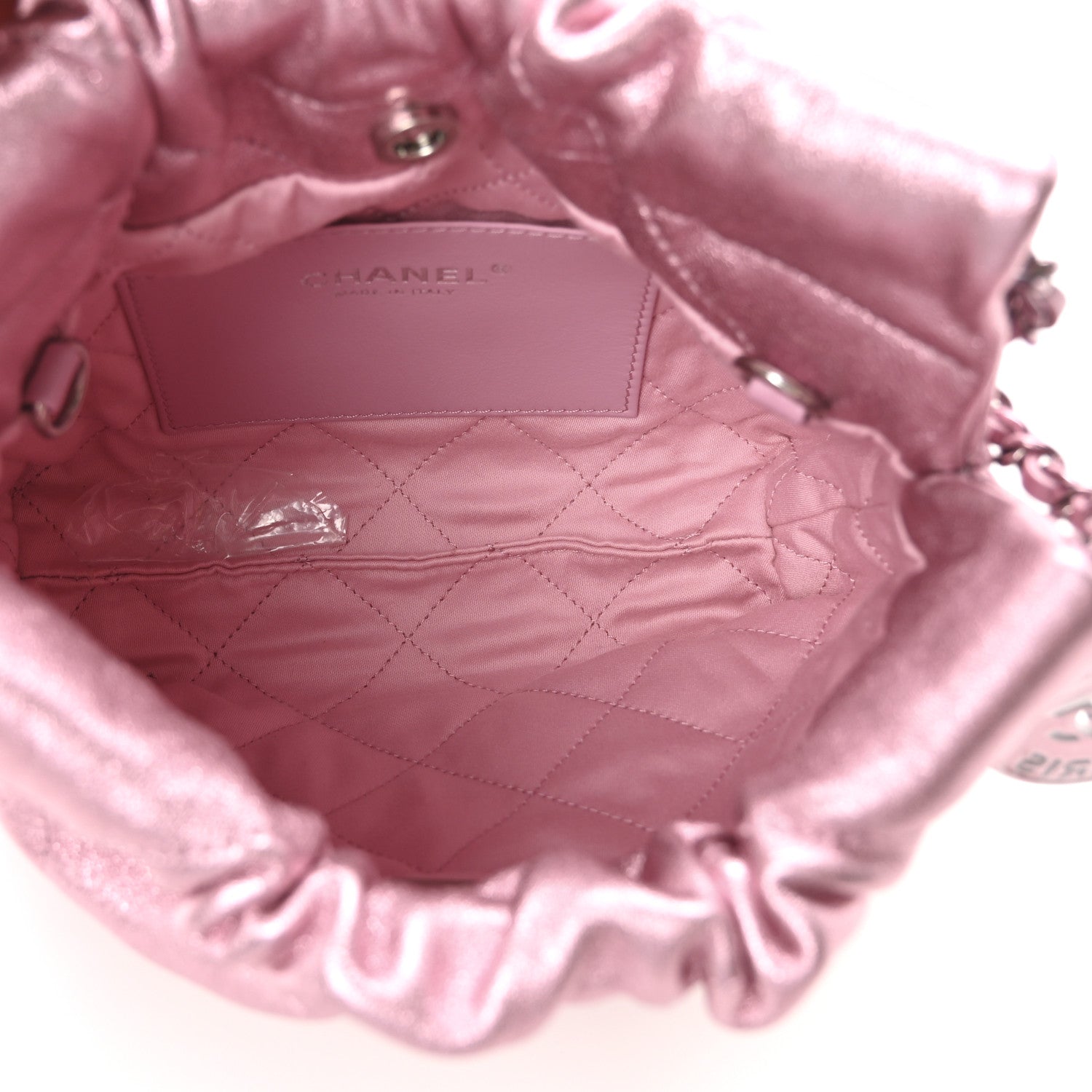 Chanel Metallic Lambskin Lacquered Monochrome Quilted Mini Chanel 22 Pink 5 of 10