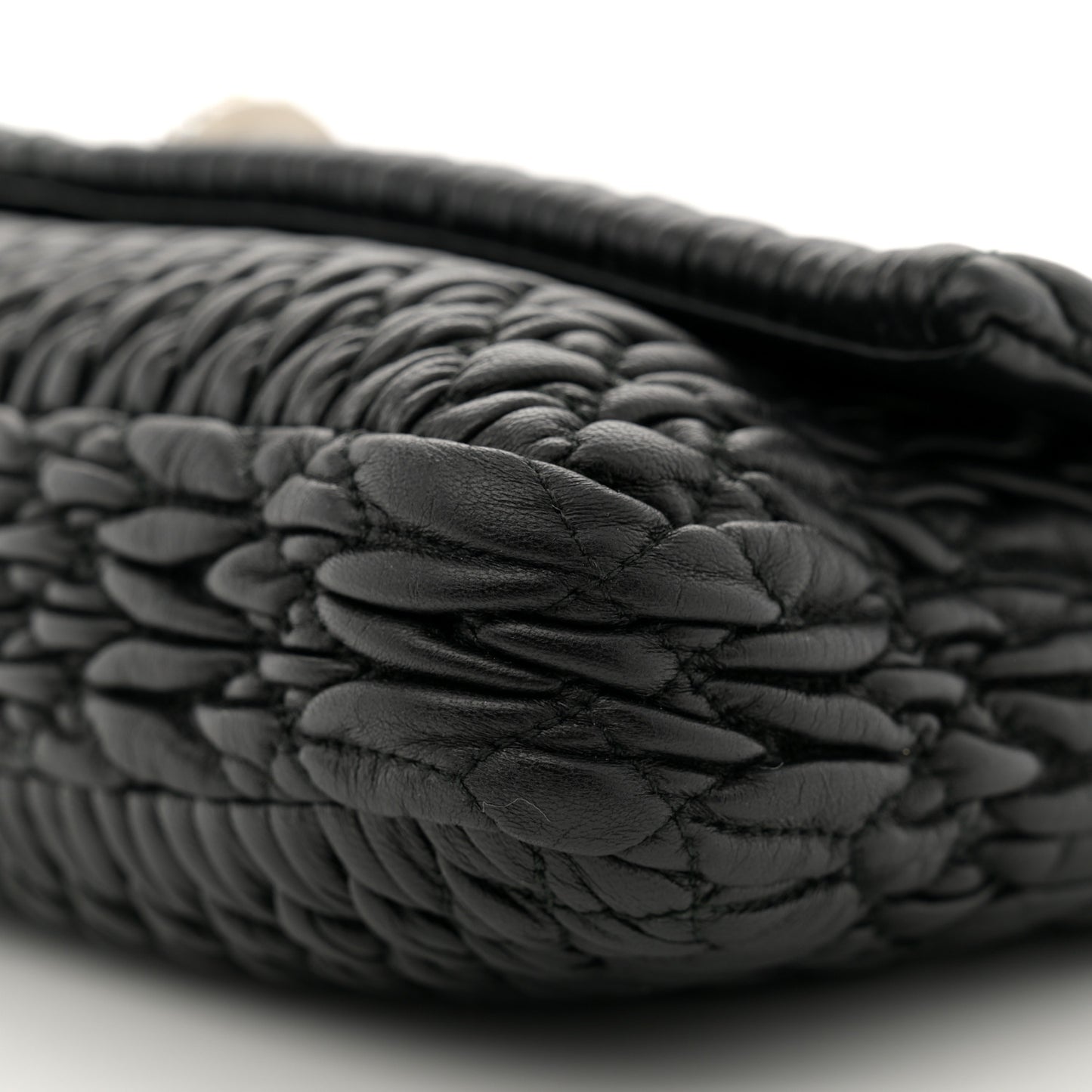 Nappa Matelasse Crystal Flap Clutch Black