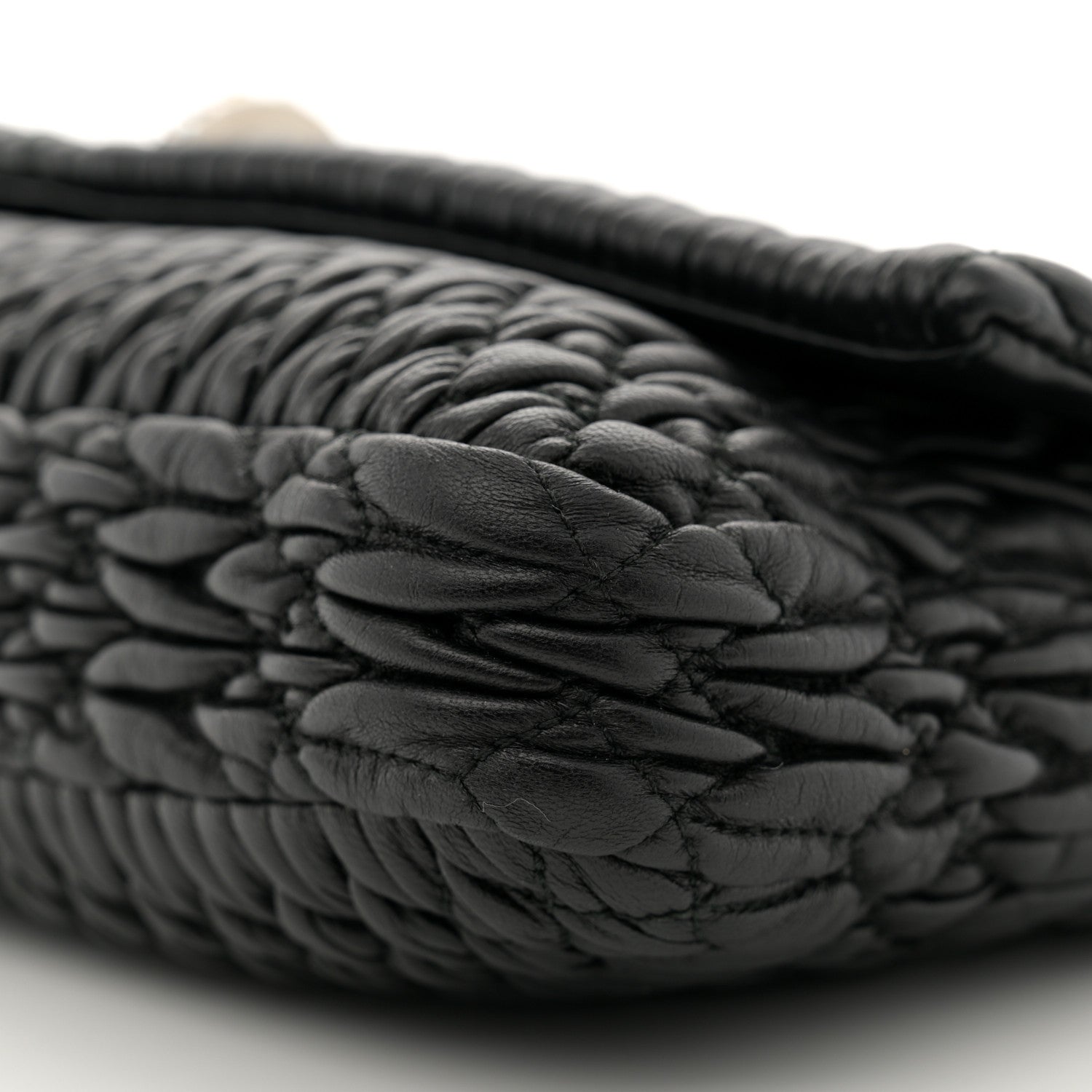 Miu Miu Nappa Matelasse Crystal Flap Clutch Black 9 of 12