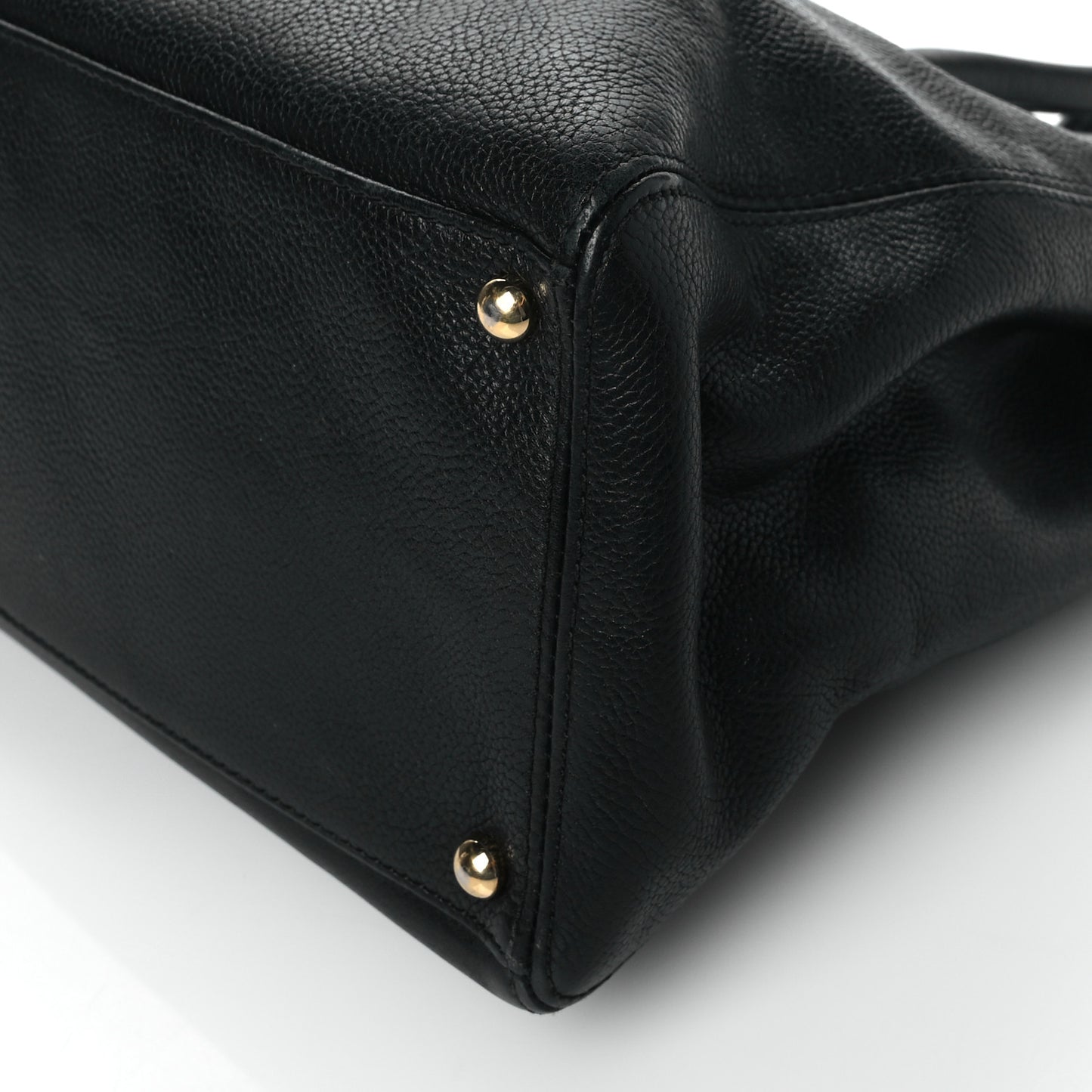 Calfskin Cerf Executive Shopper Tote Black