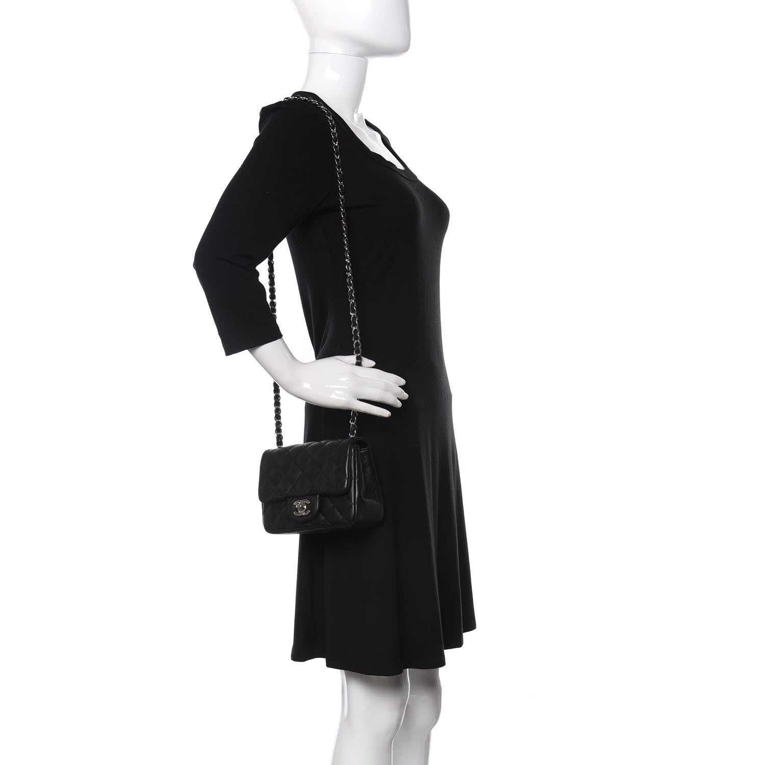 Chanel Lambskin Quilted Mini Square Flap Black 2 of 10