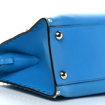 Valentino Garavani Vitello Rockstud Dome Shopper Blue Fluo 7 of 8