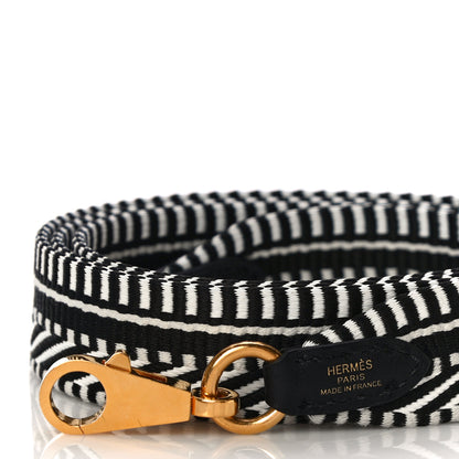 Hermes Toile Swift 25mm Sangle Cavale Shoulder Strap Black Ecru 3 of 5