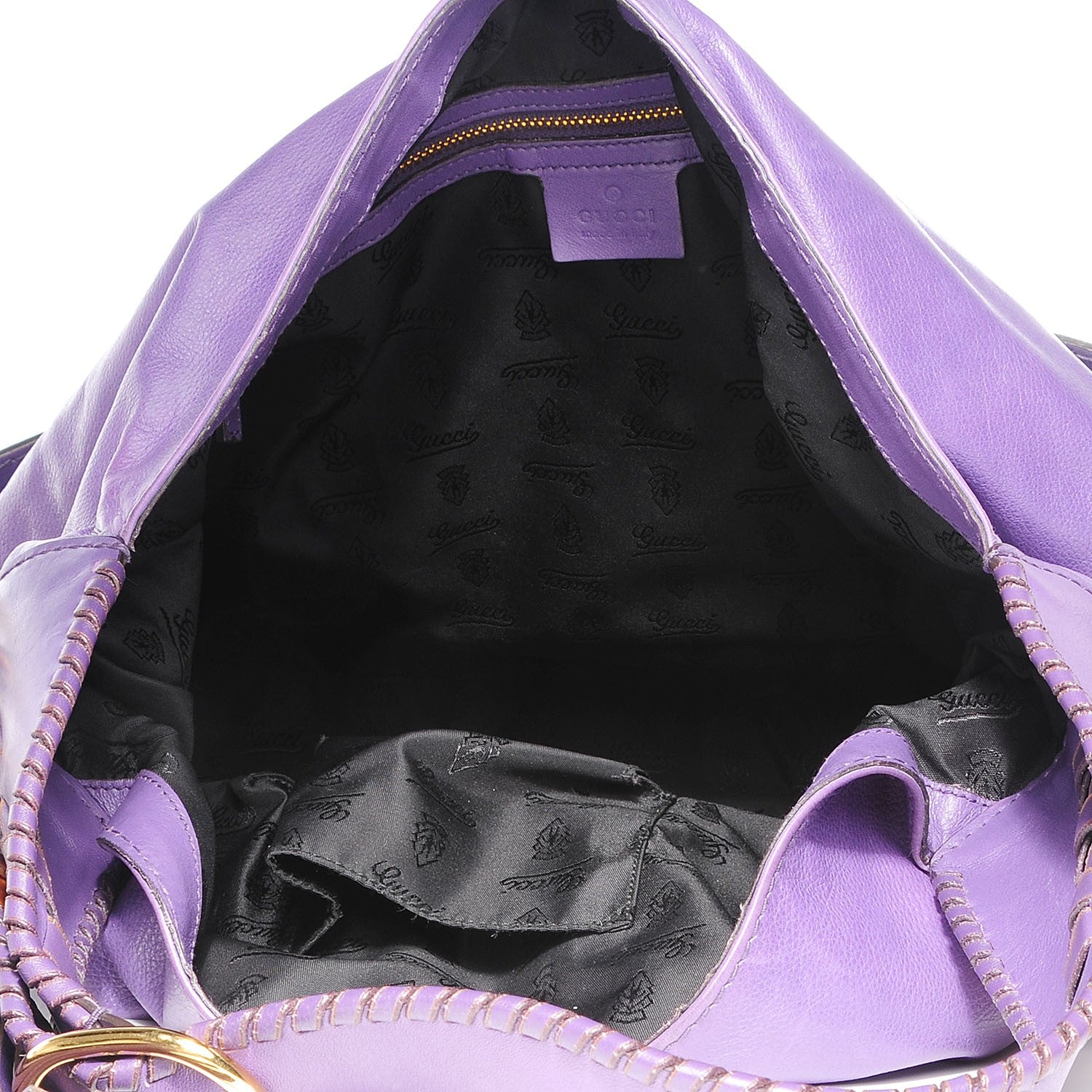 Gucci Leather New Jackie Large Shoulder Bag Purple 9 of 9