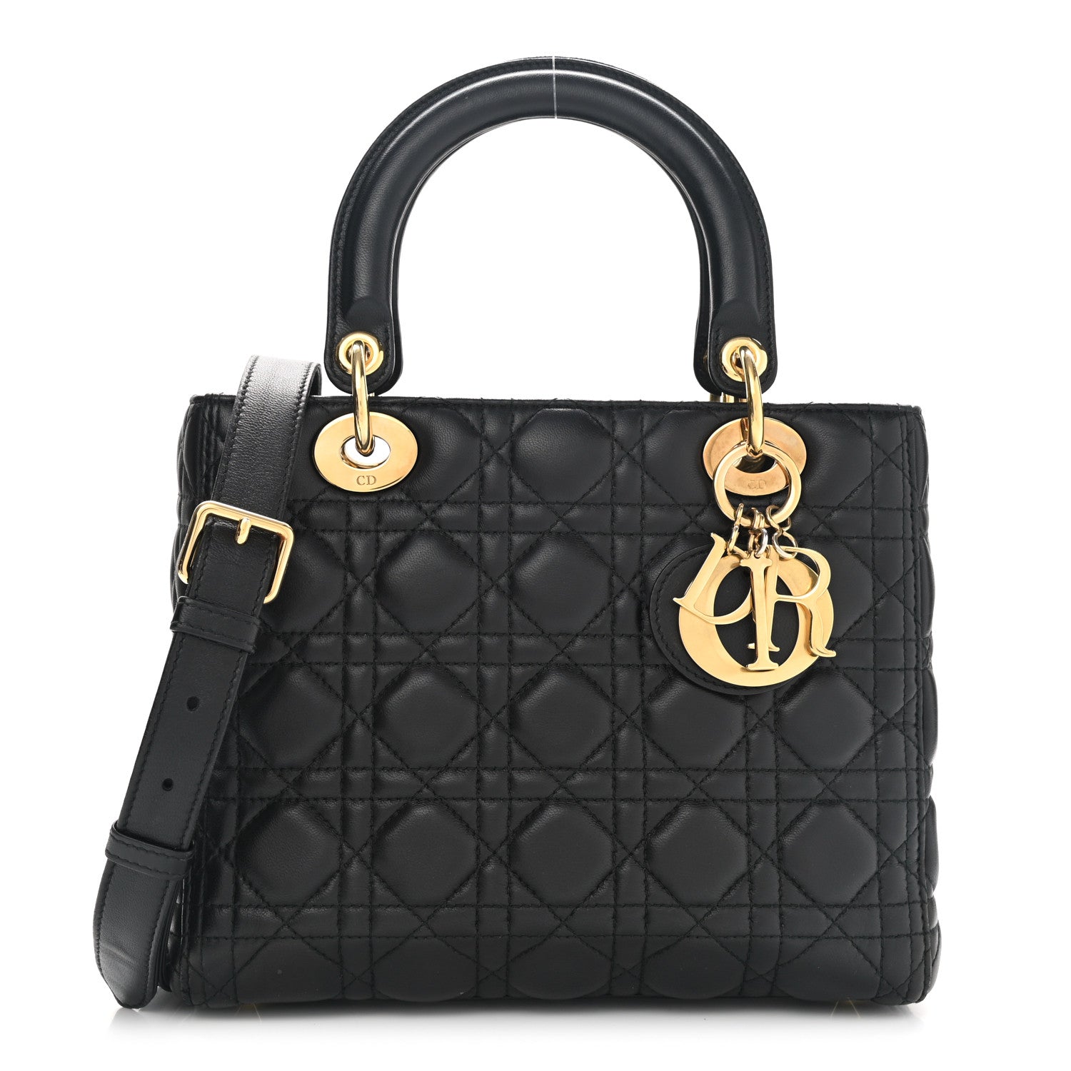 Christian Dior Lambskin Cannage Medium Lady Dior Black 1 of 10