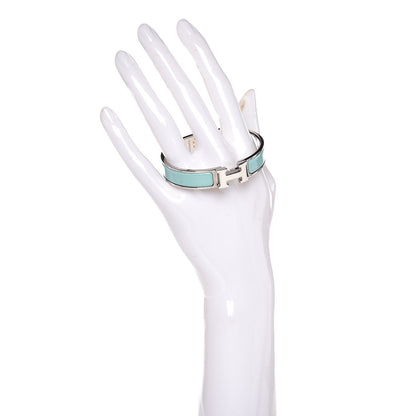 Hermes Enamel Narrow Clic Clac H Bracelet PM Lagon White 2 of 5