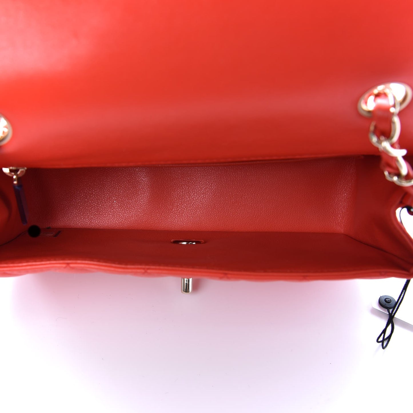 Lambskin Quilted Mini Rectangular Flap Red